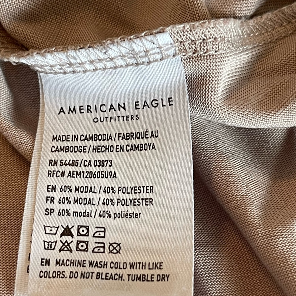 AMERICAN EAGLE Baby Doll Short Sleeve Top baby pink color size large - Picture 6 of 6